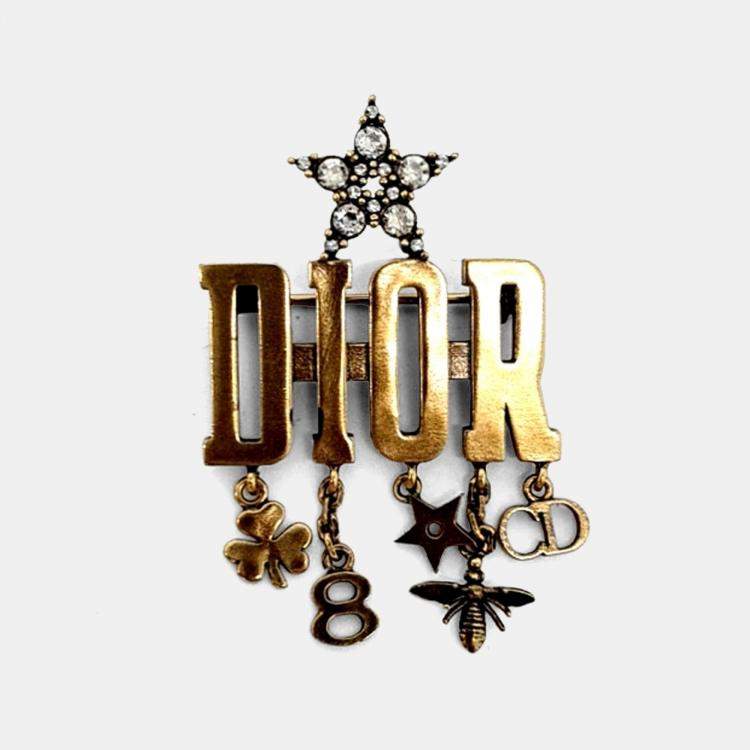 Pre Owned Dior Gold Tone brooch