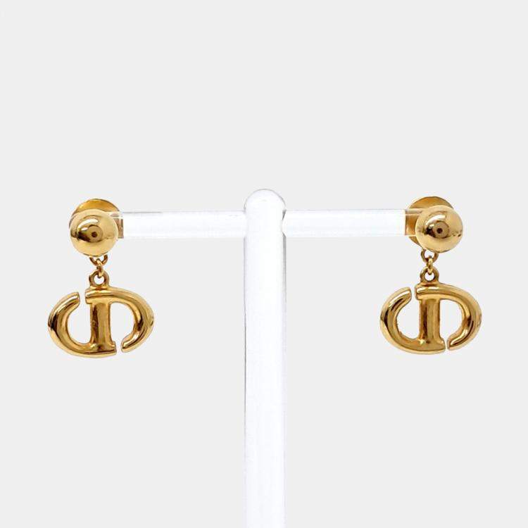 Pre Owned Dior Gold Plated Metal earrings
