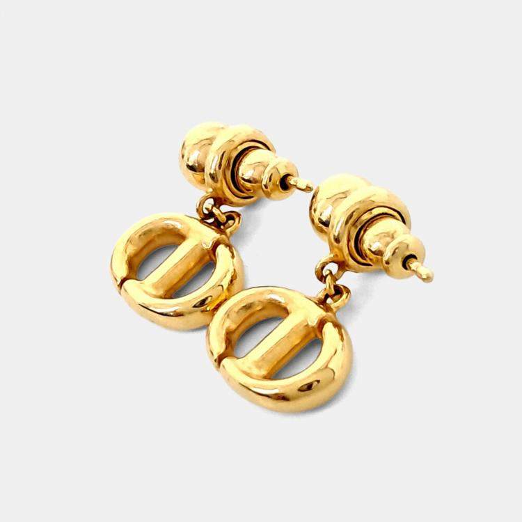 Pre Owned Dior Gold Plated Metal earrings