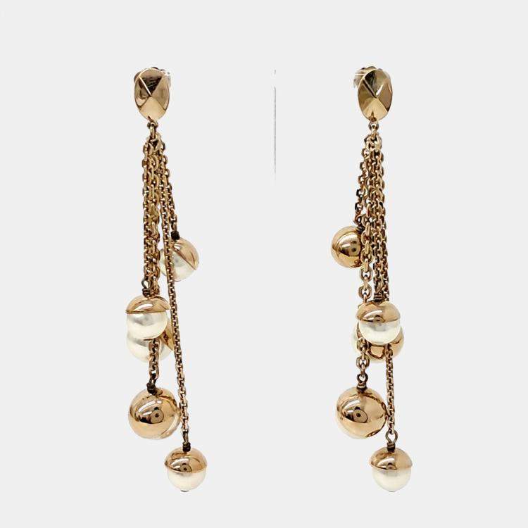 Pre Owned Dior Gold Plated Pearl earrings