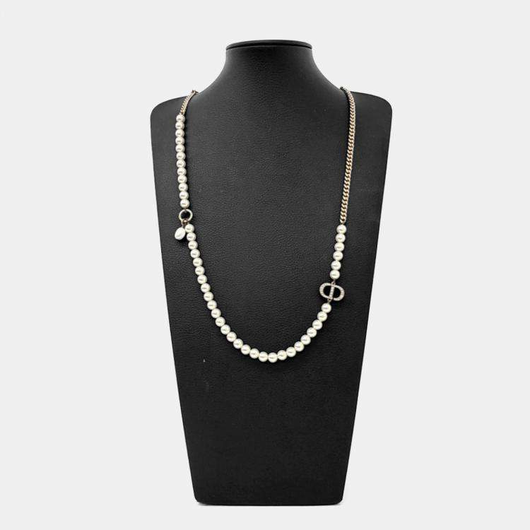 Pre Owned Dior Pearl-embellished Necklace