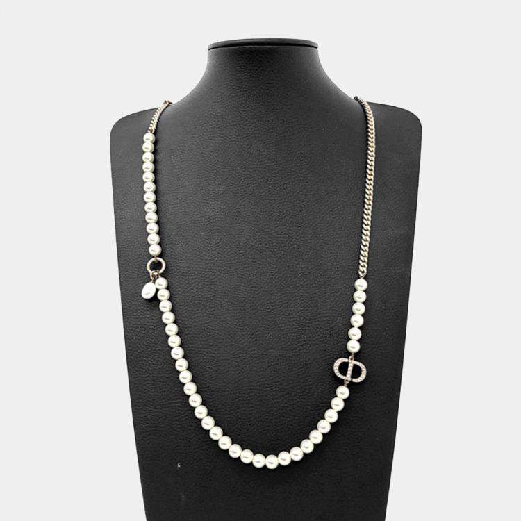 Pre Owned Dior Pearl-embellished Necklace