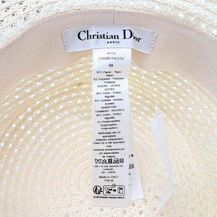 مملوكة مسبقًا Dior Beige Raffia Hat
