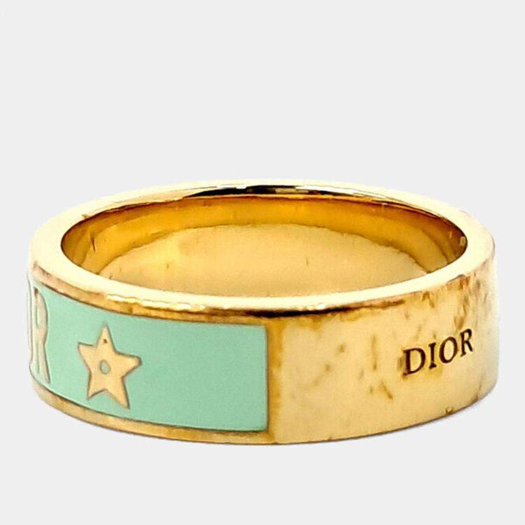 Pre Owned Dior Gold Tone Metal Ring
