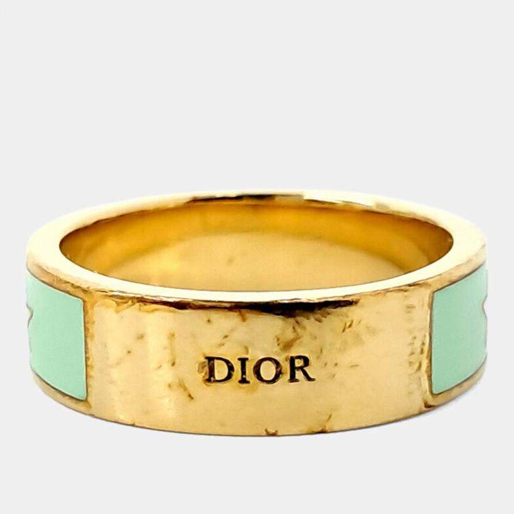 Pre Owned Dior Gold Tone Metal Ring