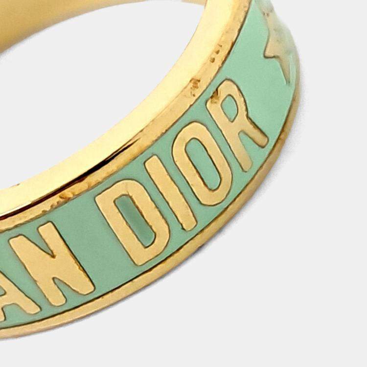 Pre Owned Dior Gold Tone Metal Ring