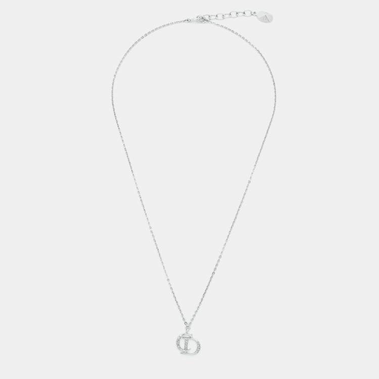 مملوكة مسبقًا Dior CD Silver Tone Necklace