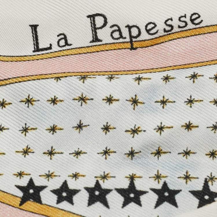 مملوكة مسبقًا Dior White La Papesse Tarot Silk Mitzah Scarf