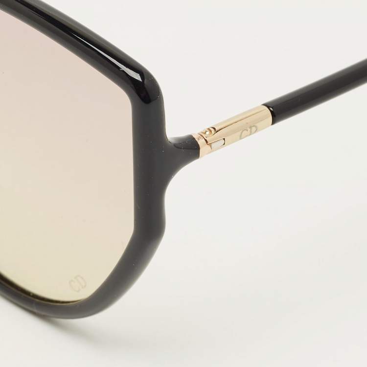 مملوكة مسبقًا نظارة ديور سوداء/صفراء متدرجة SoStellaire 4 كبيرة الحجم