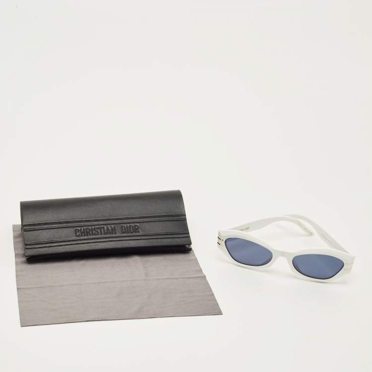 مملوكة مسبقًا نظارة شمسية ديور ديورسيجناتشر B1U 50B0 عين القطة بيضاء/زرقاء