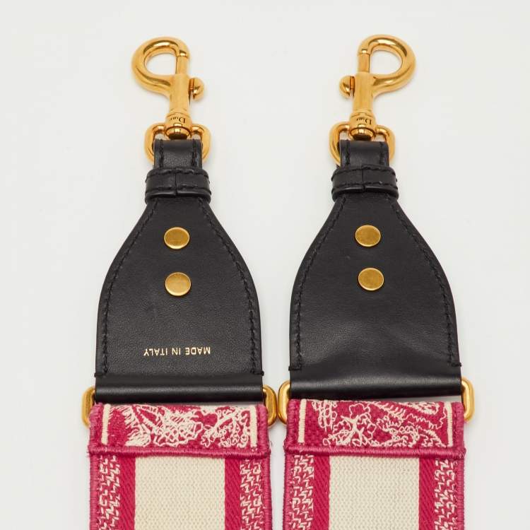 Pre Owned حمالة حقيبة كتف ديور كانفاس مطبوع وردي/أسود