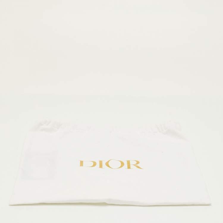 مملوكة مسبقًا حمالة حقيبة كتف ديور كحلي/أسود قماش مطرز وجلد