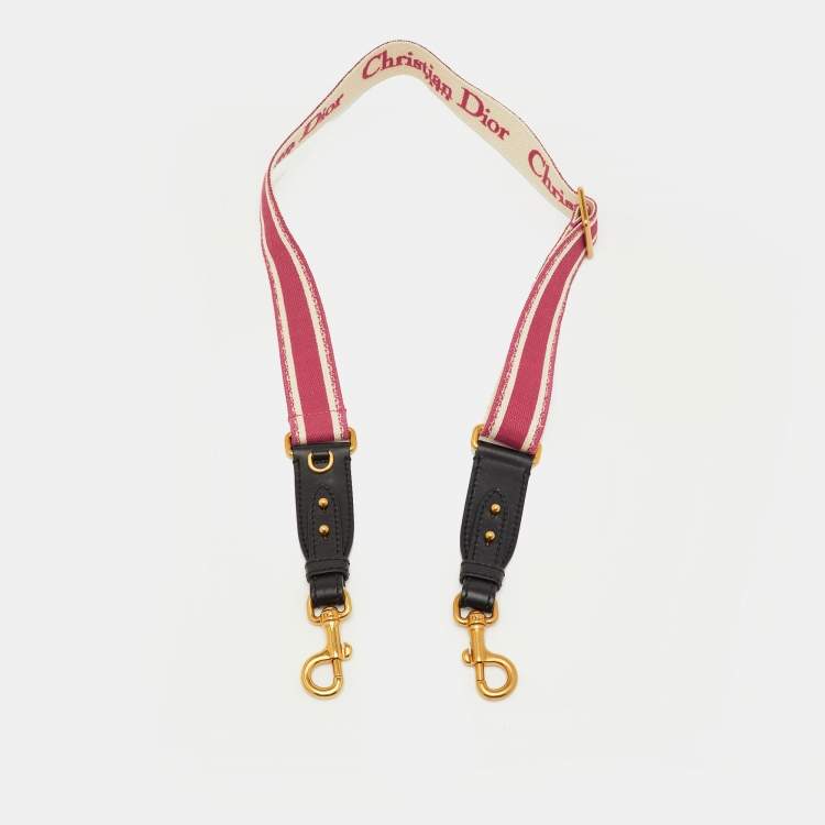 مملوكة مسبقًا حمالة حقيبة كتف ديور كحلي/أسود قماش مطرز وجلد