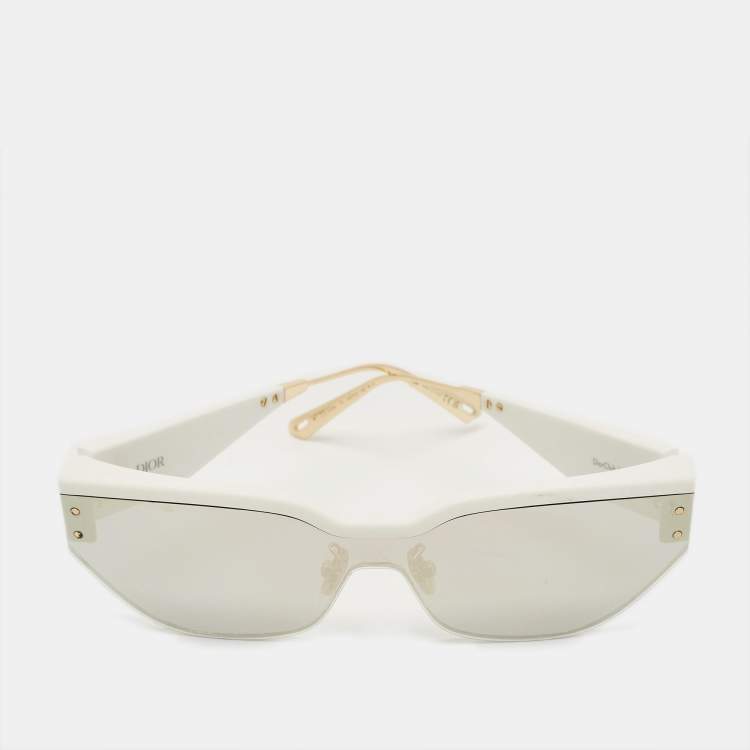 مملوكة مسبقًا Dior White/Grey Mirrored 51A4 DiorClub M3U Cat Eye Sunglasses