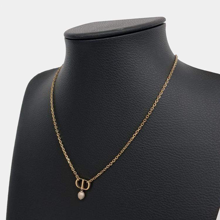Pre Owned Dior Gold Pearl Necklace