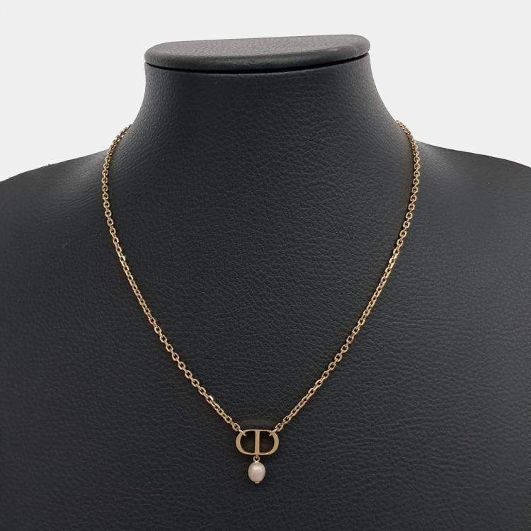 Pre Owned Dior Gold Pearl Necklace