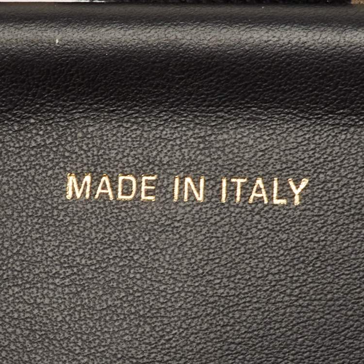 مملوكة مسبقًا Dior Black/Off White Embroidered Canvas and Leather Shoulder Bag Strap