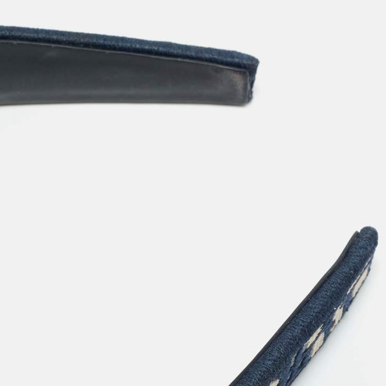Pre Owned Dior Navy Blue Oblique Canvas Headband