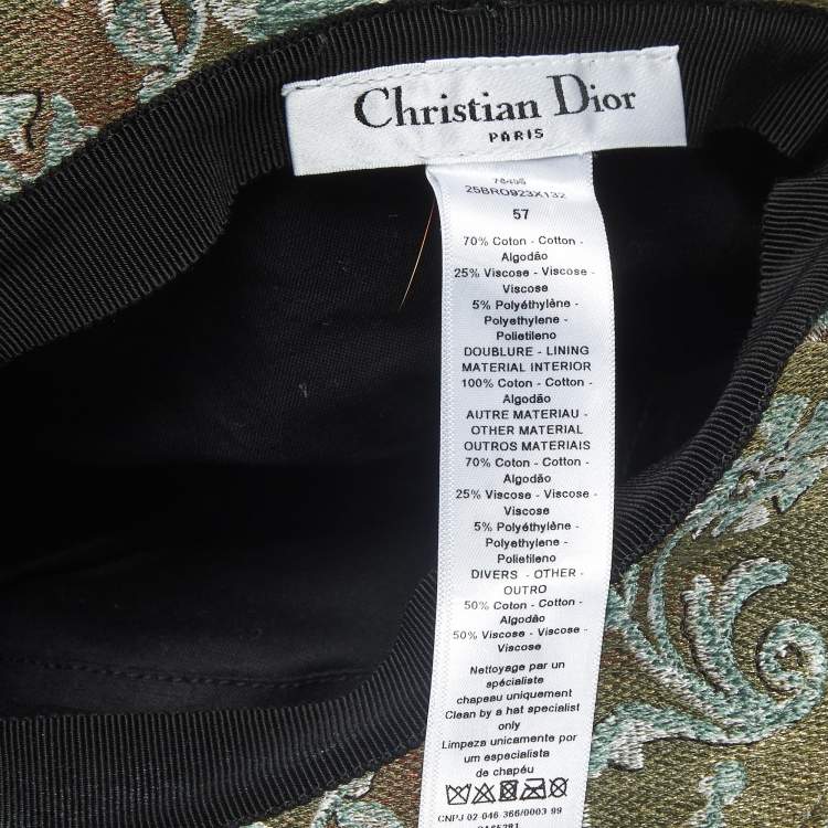 Pre Owned Dior Green Cotton Dioriviera D-Bobby Bucket Hat Size 57