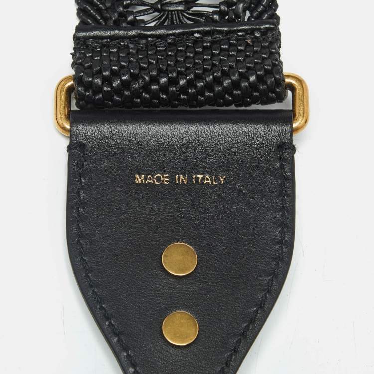 مملوكة مسبقًا حمالة حقيبة كتف ديور جلد مضفر أسود