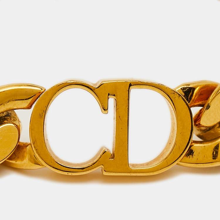 Pre Owned Dior Danseuse Étoile Gold Tone Link Bracelet