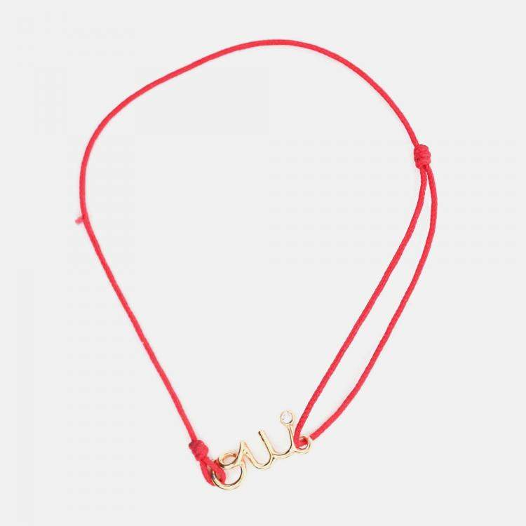 Pre Owned Christian Dior 18K Yellow Gold Diamond Set Oui Bracelet