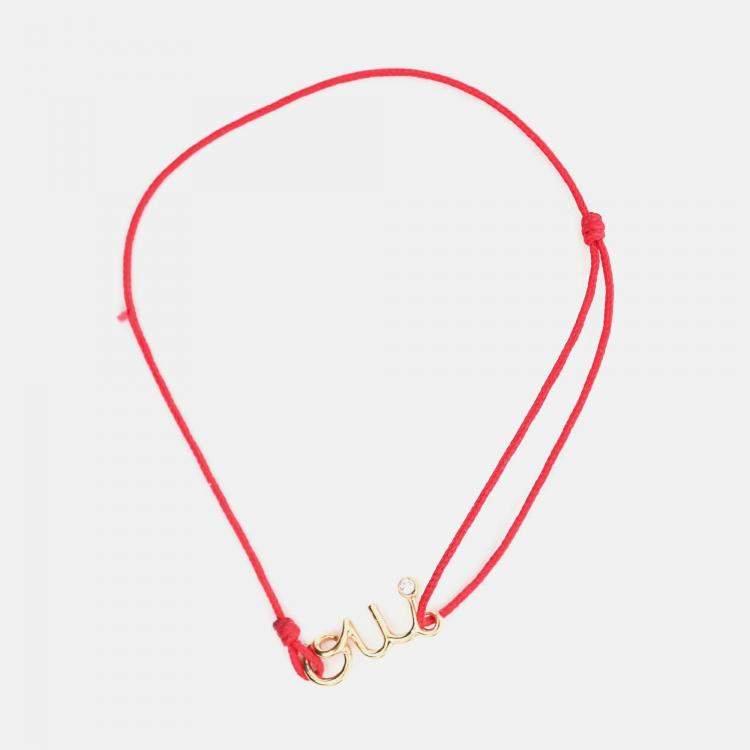 Pre Owned Christian Dior 18K Yellow Gold Diamond Set Oui Bracelet