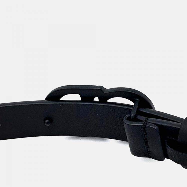مملوكة مسبقًا Dior Black Leather Belt