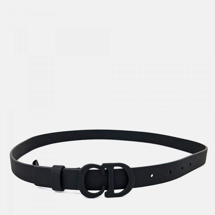 مملوكة مسبقًا Dior Black Leather Belt