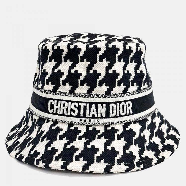 Pre Owned Dior Black & White Cotton Bucket Hat