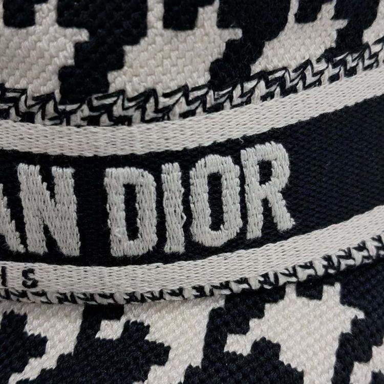 Pre Owned Dior Black & White Cotton Bucket Hat