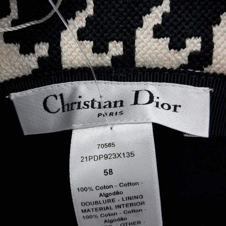 Pre Owned Dior Black & White Cotton Bucket Hat