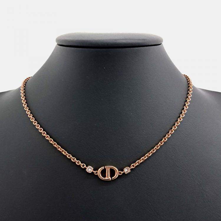 Pre Owned Dior Rose Gold Plated Necklace