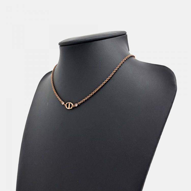 Pre Owned Dior Rose Gold Plated Necklace
