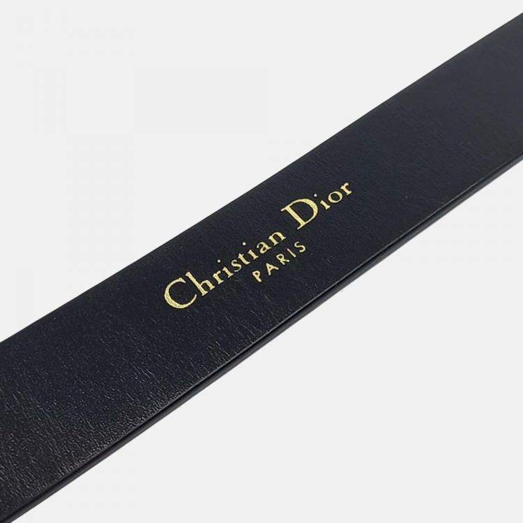 Pre Owned Dior Black Leather Saddle Belt