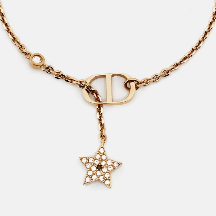 مملوكة مسبقًا Dior Star CD Crystal Gold Tone Link Bracelet