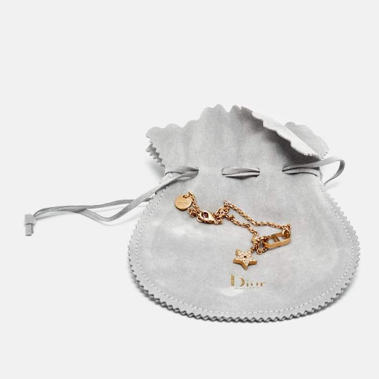 مملوكة مسبقًا Dior Star CD Crystal Gold Tone Link Bracelet