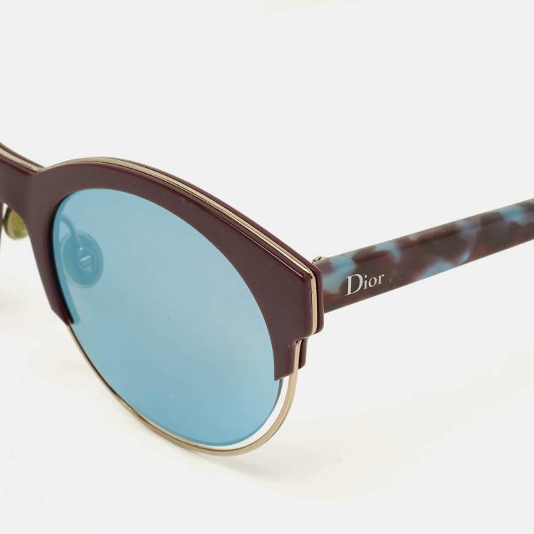 Pre Owned Dior Burgundy/Grey Gradient Sideral 1 Round Sunglasses