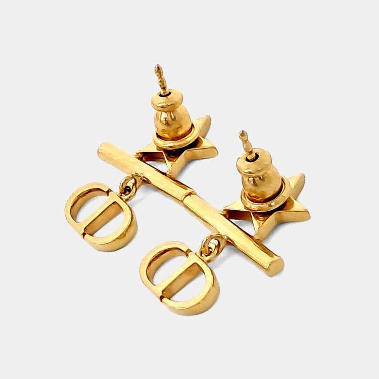 Pre Owned Dior Gold Plated Earrings