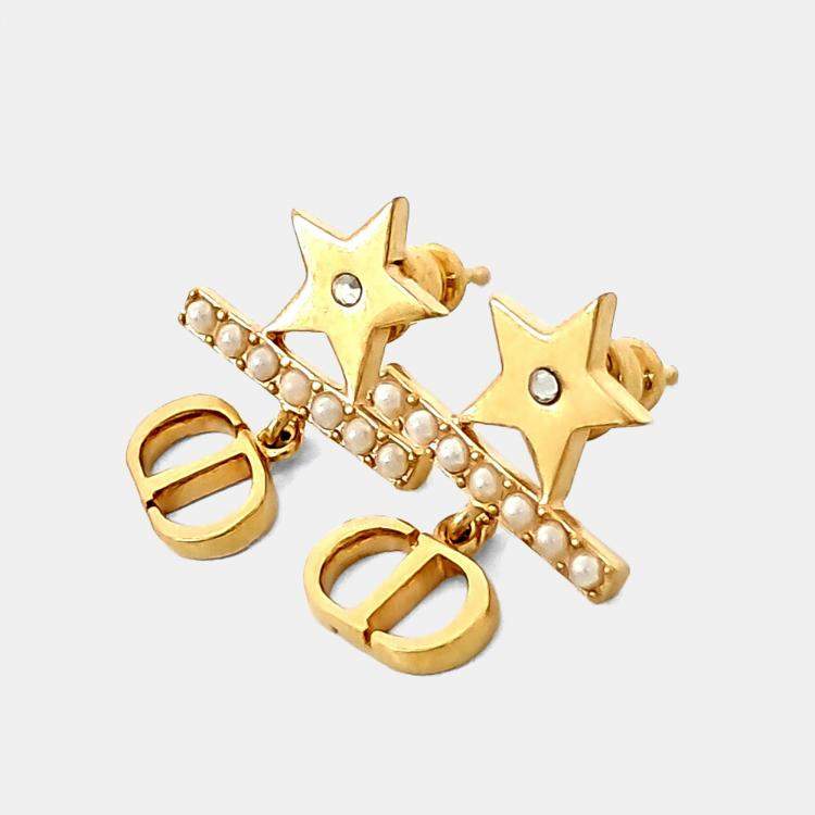 Pre Owned Dior Gold Plated Earrings