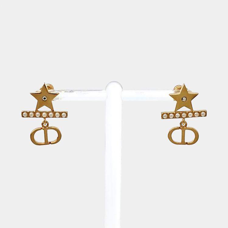 Pre Owned Dior Gold Plated Earrings