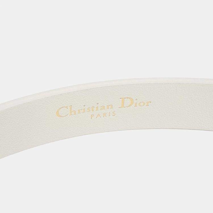 مملوكة مسبقًا Dior White Leather belt