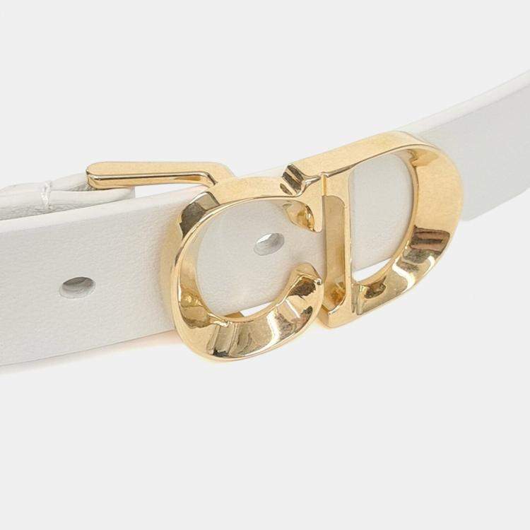مملوكة مسبقًا Dior White Leather belt