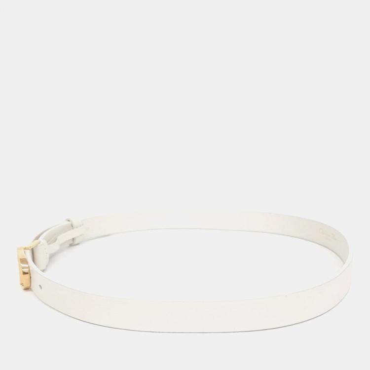 مملوكة مسبقًا Dior White Leather belt