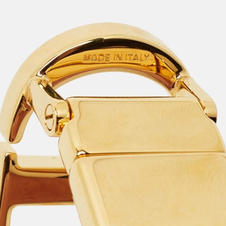 Pre Owned Dior CD Reversible Buckle Belt Black/White Leather