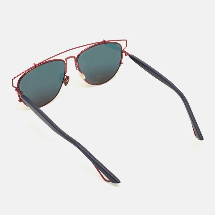 Pre Owned Dior Orange/Blue Mirrored Technologic Aviator Sunglasses