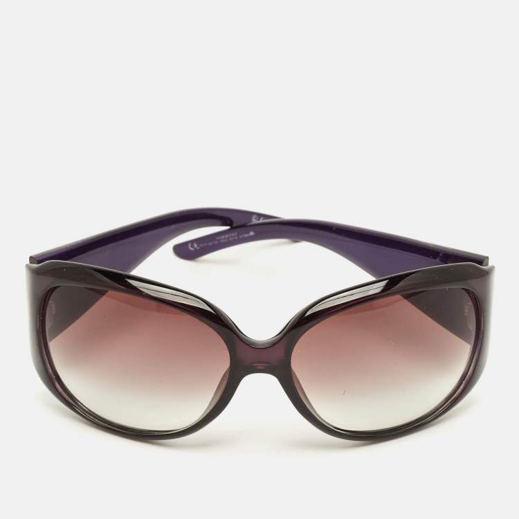 Pre Owned Dior Purple Gradient 609J8 Dior Limited Crystal Oversized Sunglasses