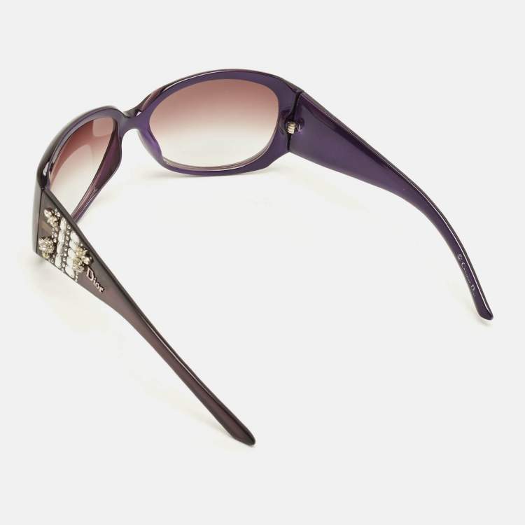 Pre Owned Dior Purple Gradient 609J8 Dior Limited Crystal Oversized Sunglasses