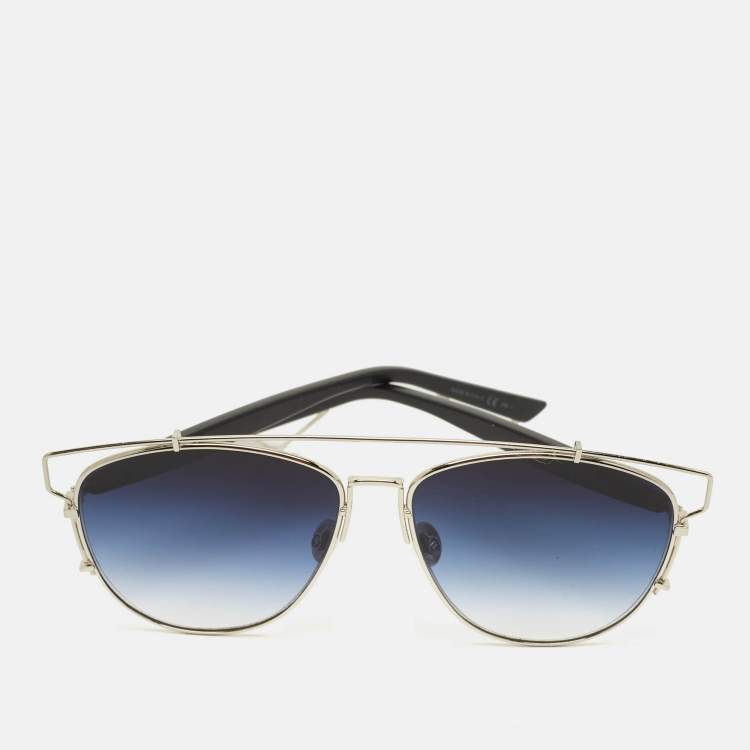 Pre Owned Dior Blue/Black Gradient 84J84 Technologic Aviator Sunglasses