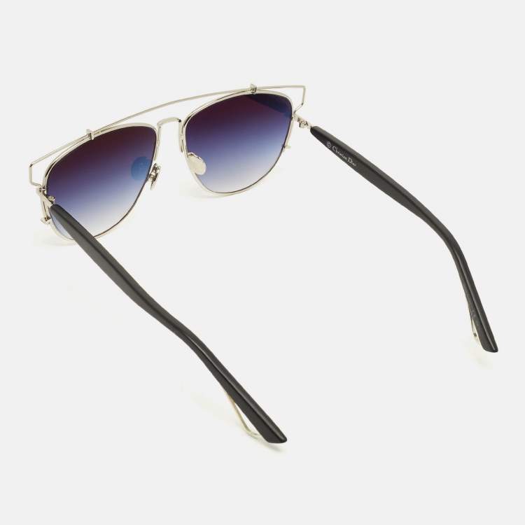 Pre Owned Dior Blue/Black Gradient 84J84 Technologic Aviator Sunglasses